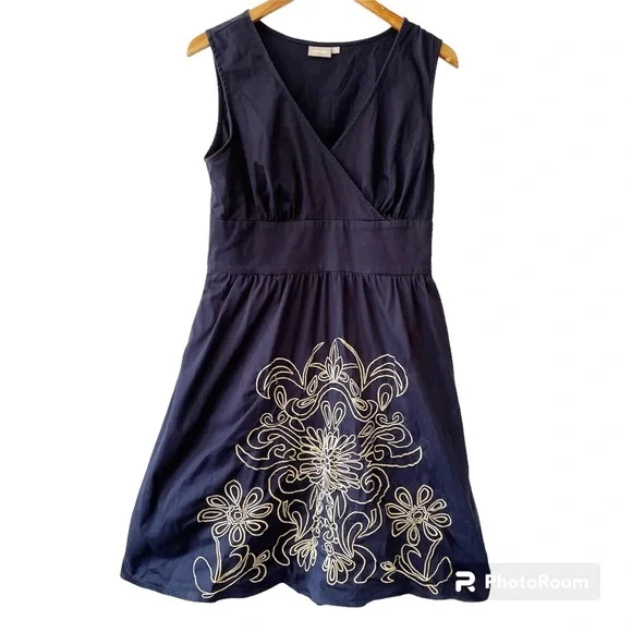 eshakti embroidered dress eShakti embroidered floral taffeta tea dress